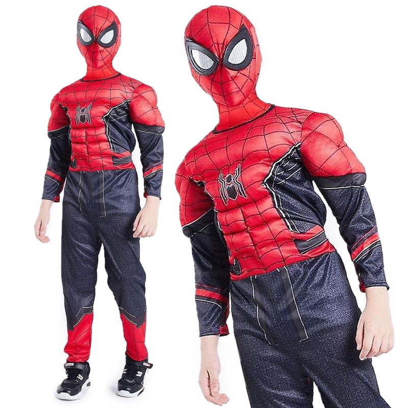 Spiderman strój przebranie MIĘŚNIE KOSTIUM maska