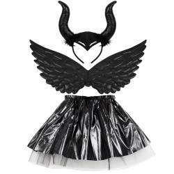 Strój MALEFICENT Przebranie Diabolina Skrzydła + Akcesoria