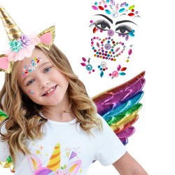 Strój Pegaz  BAJKOWY Tęczowy KOLOROWYJEDNOROŻEC SKRZYDŁA