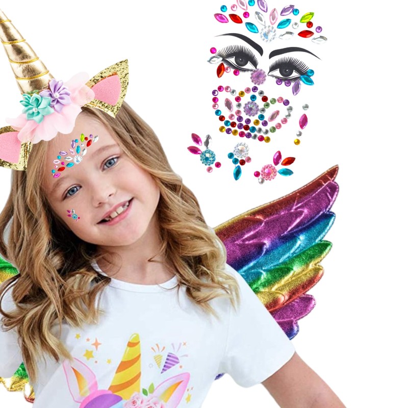 Strój Pegaz  BAJKOWY Tęczowy KOLOROWYJEDNOROŻEC SKRZYDŁA