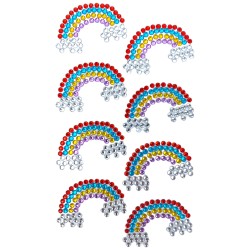 Naklejki kryształki tęcza DIY – blister 8 serduszek akrylowych