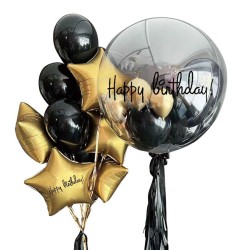 Zestaw balonów Urodzinowych Czarno złote