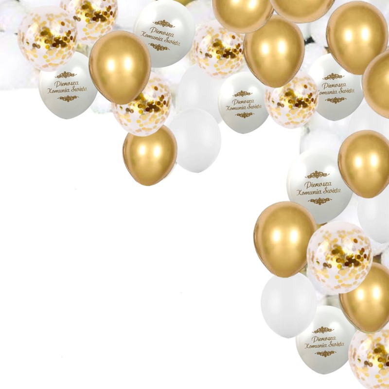 Zestaw balonów Girlanda Pierwsza Komunia IHS