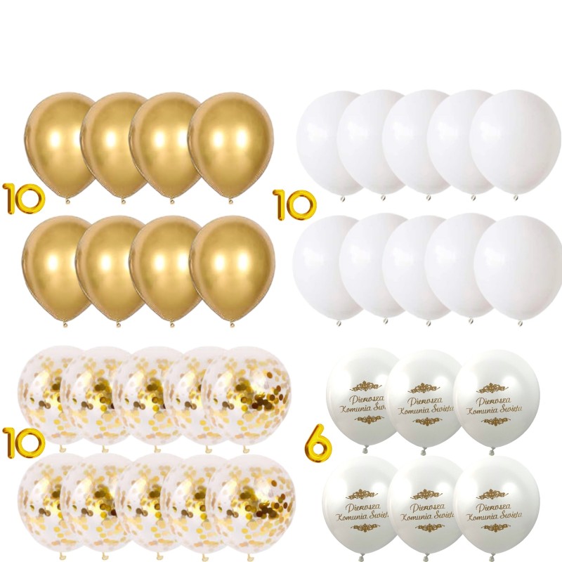 Zestaw balonów Girlanda Pierwsza Komunia IHS