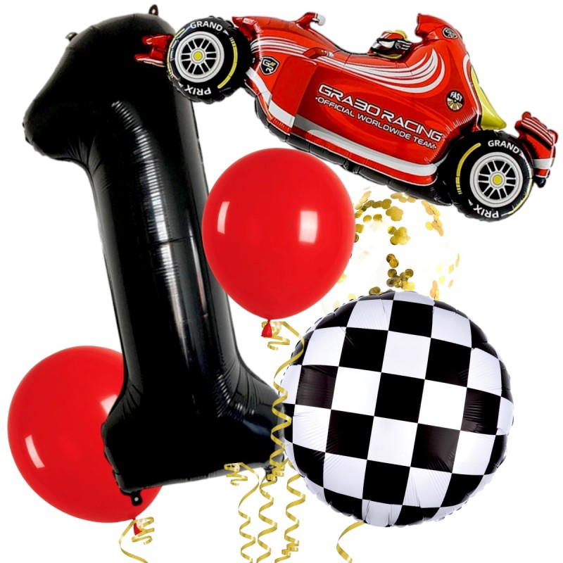 Zestaw balonów urodziny Motorsport Formuła F1 RACE wyścigówka
