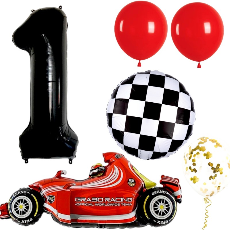 Zestaw balonów urodziny Motorsport Formuła F1 RACE wyścigówka