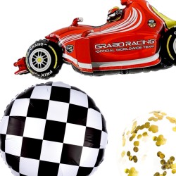 Zestaw balonów urodziny Motorsport Formuła F1 RACE wyścigówka