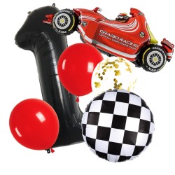 Zestaw balonów urodziny Motorsport Formuła F1 RACE wyścigówka
