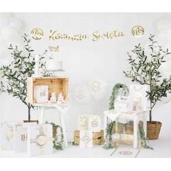 Baner komunijny Komunia Święta ZŁOTY NAPIS Komunia Święta