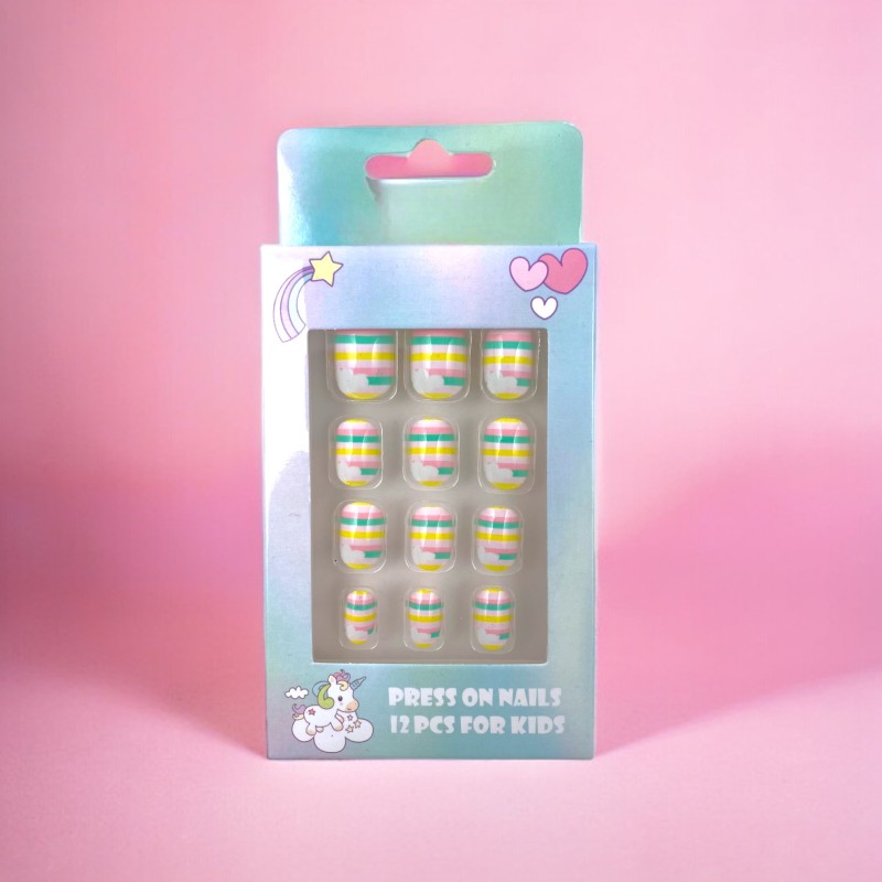 Paznokcie samoprzylepne pastelowe unicorn chmurki