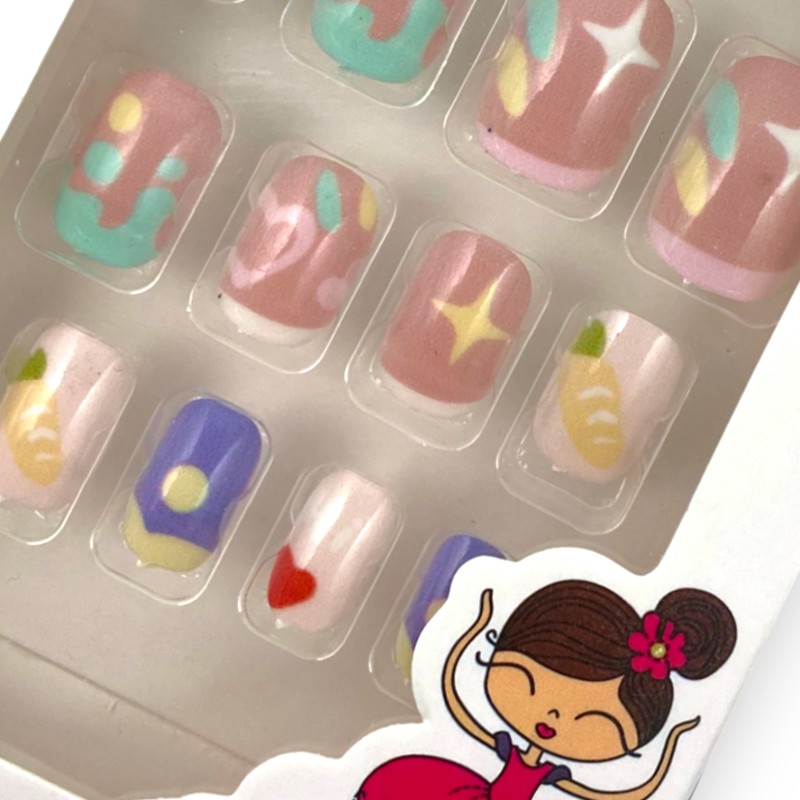 Paznokcie samoprzylepne wzorki pastelowe