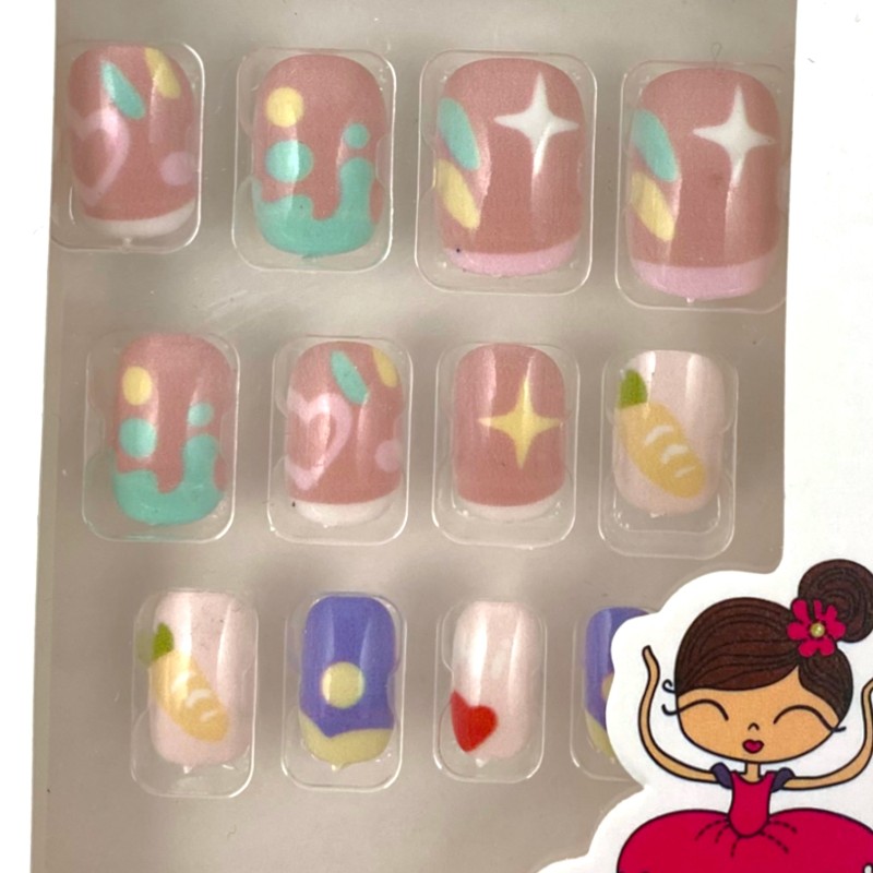 Paznokcie samoprzylepne wzorki pastelowe