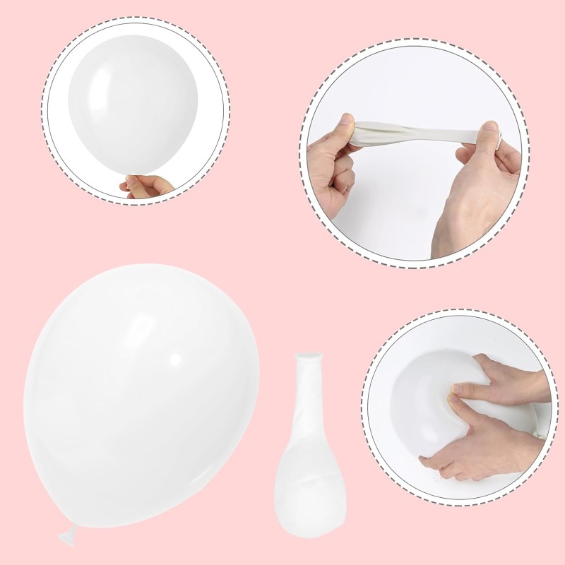 Balony lateksowe gładkie białe 12" 30cm