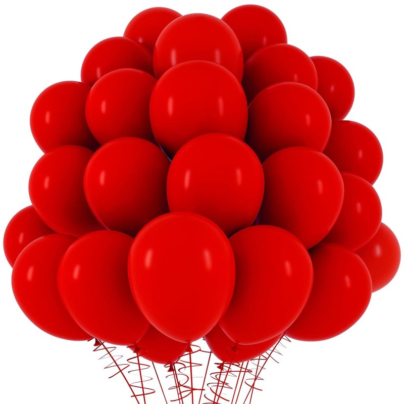 Balony lateksowe gładkie czerwone 12" 30cm