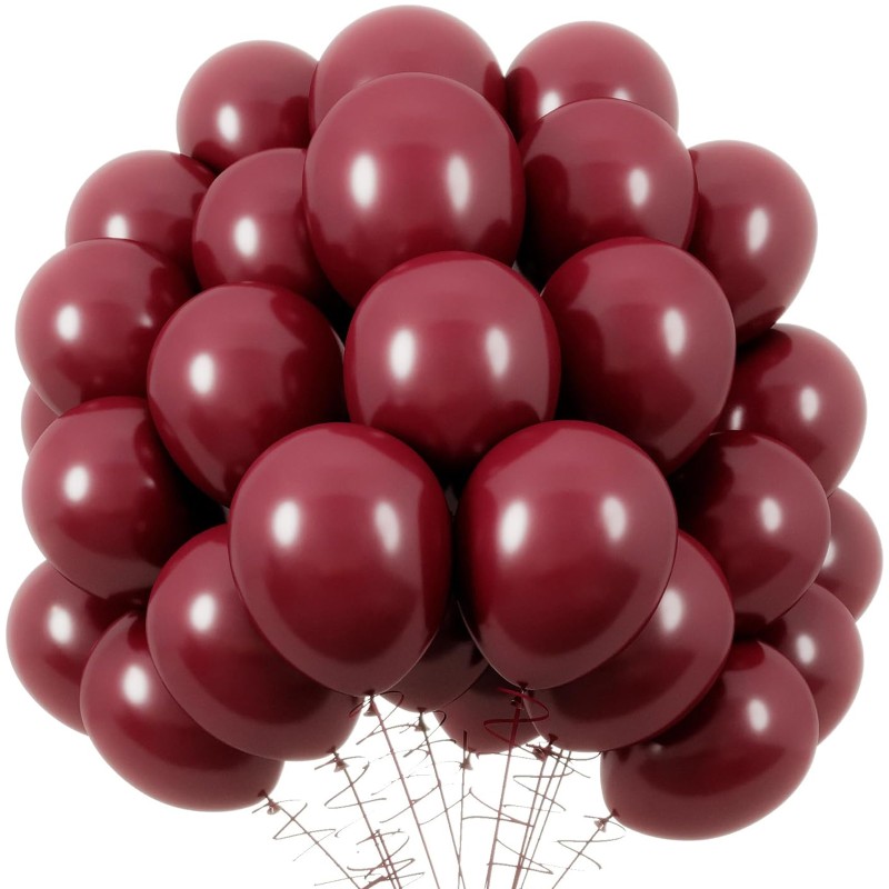 Balony lateksowe gładkie bordo 12" 30cm