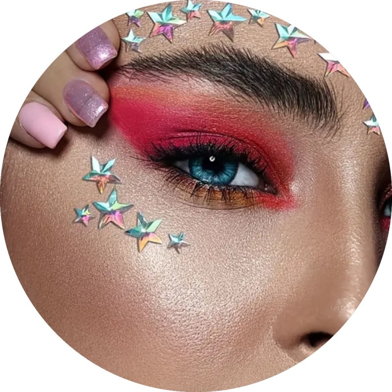 Naklejki srebrne HOLO kryształki i perły FaceGem HQ