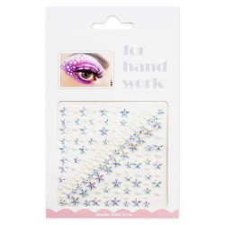 Naklejki srebrne HOLO kryształki i perły FaceGem HQ