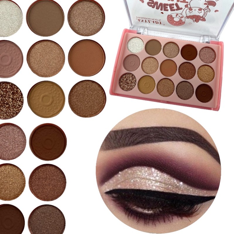 Paletka cieni cienie matowe i brokatowe smoke eyes glitter