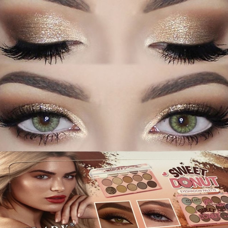 Paletka cieni cienie matowe i brokatowe smoke eyes glitter