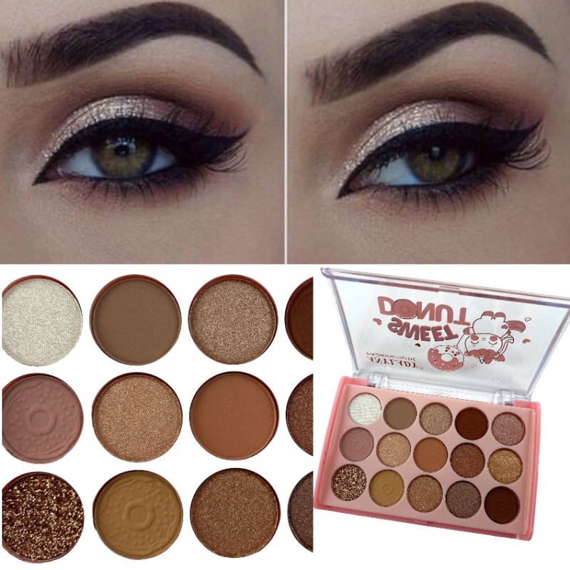 Paletka cieni cienie matowe i brokatowe smoke eyes glitter