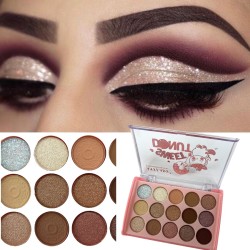 Paletka cieni cienie matowe i brokatowe smoke eyes glitter