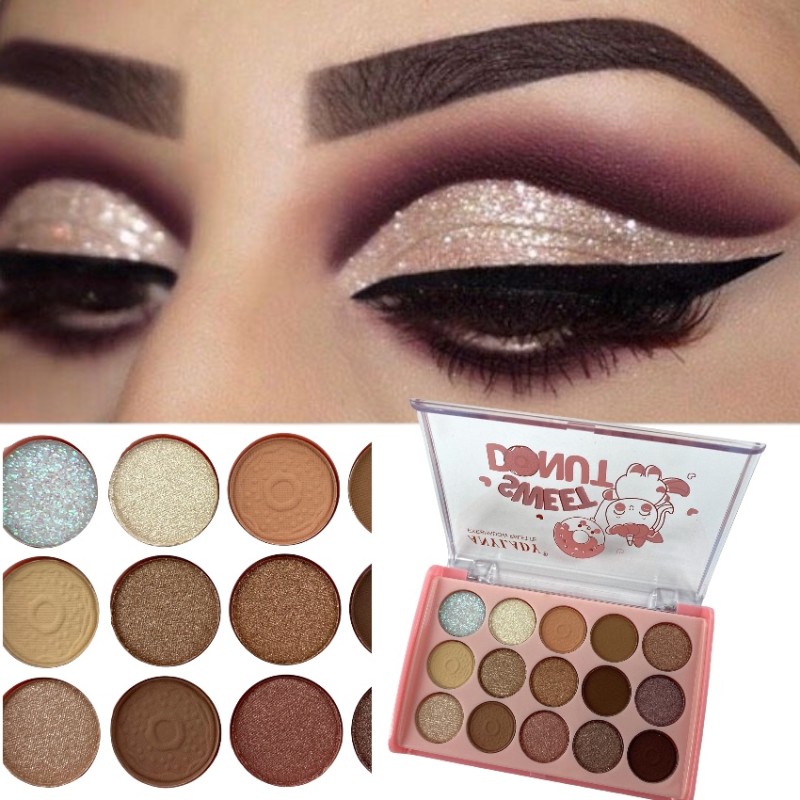 Paletka cieni cienie matowe i brokatowe smoke eyes glitter