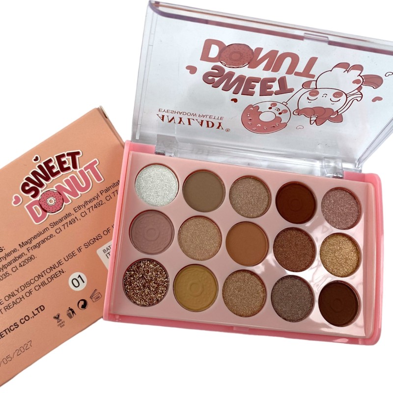 Paletka cieni cienie matowe i brokatowe smoke eyes glitter