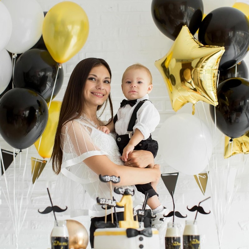 Balony lateksowe gładkie czarne 12" 30cm