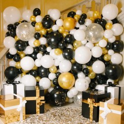 Balony lateksowe gładkie czarne 12" 30cm