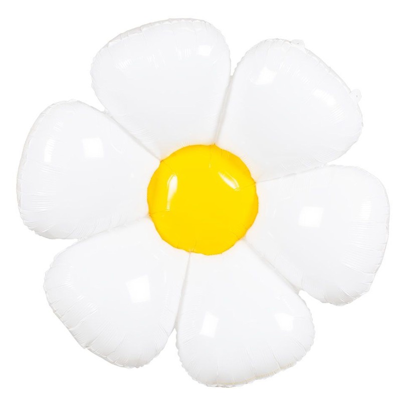 Balon foliowy Stokrotka biało żółty kwiat 68x80