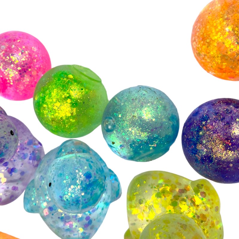 Gniotek kulka slime brokatowa sylikon IS GEL