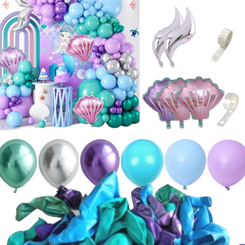 Girlanda balony Syrenka Duży zestaw balonów