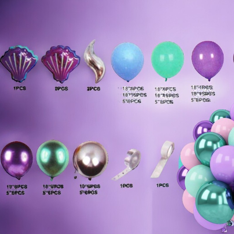 Girlanda balony Syrenka Duży zestaw balonów