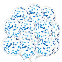 Bukiet balonów niebieskie srebrne metaliczne 18szt.
