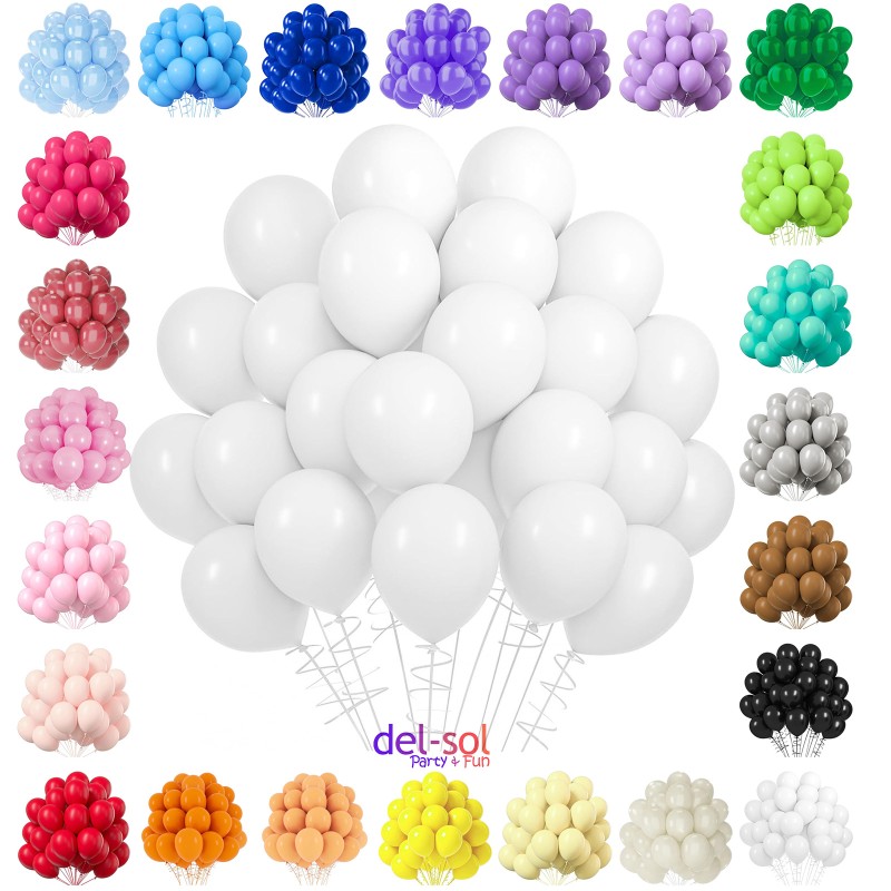 Balony lateksowe gładkie białe 12" 30cm