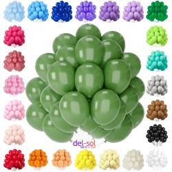 Balony lateksowe gładkie zielony Retro 12" 30cm