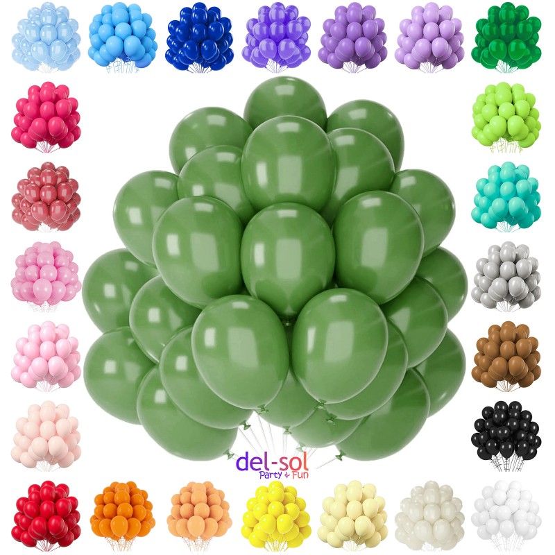 Balony lateksowe gładkie zielony Retro 12" 30cm