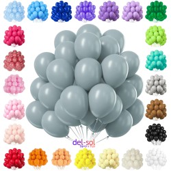 Balony lateksowe gładkie Retro szare 12" 30cm