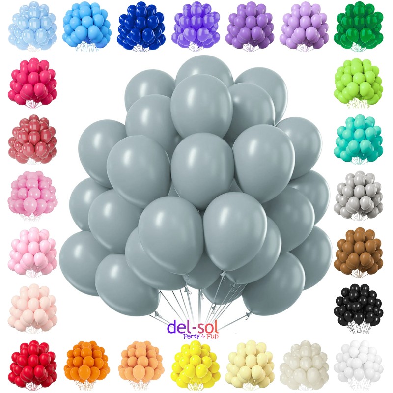 Balony lateksowe gładkie Retro szare 12" 30cm