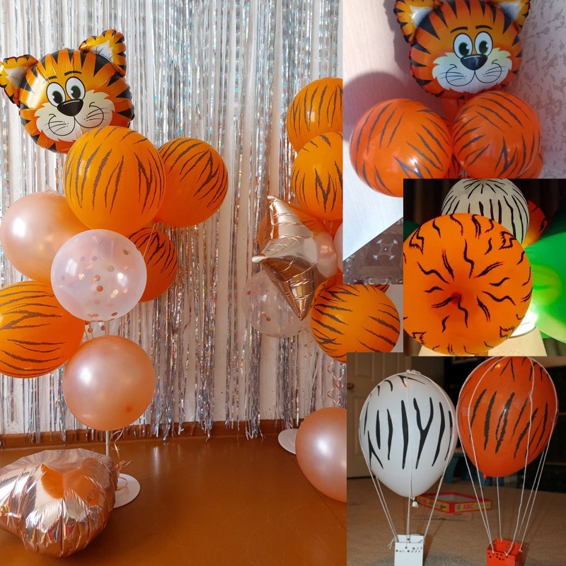 Balony lateksowe Animal zoo safari tygrys 12" 30cm
