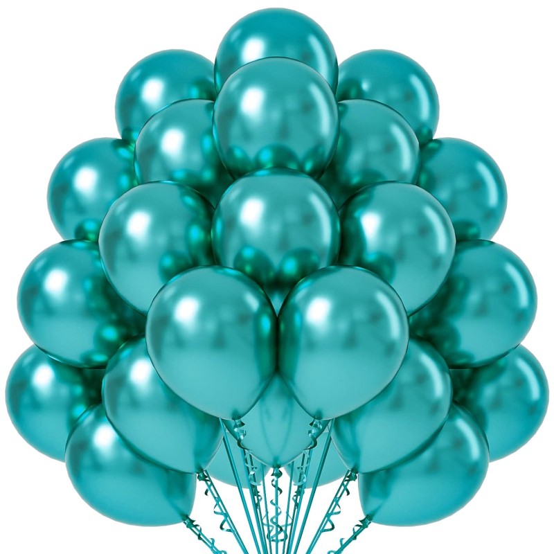 Balony lateksowe 12" metaliczne chrom Zielone 30cm