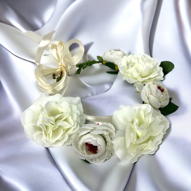 Wianek na włosy BOHO kwiaty ślubny SESJA