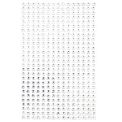 Naklejki kryształki SREBRNE cyrkonie DIY 405 szt. 4mm.