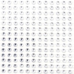 Naklejki kryształki SREBRNE cyrkonie DIY 405 szt. 4mm.