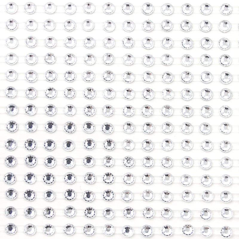 Naklejki kryształki SREBRNE cyrkonie DIY 405 szt. 4mm.