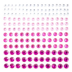 Naklejki DIAMENCIKI kryształki FESTIWAL 3D ART srebrne różowe FaceGem