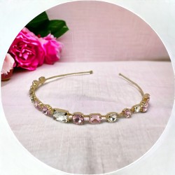 Diadem opaska do włosów z kryształkami kryształki