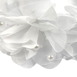 Biały wianek opaska Kwiaty Kwiatki