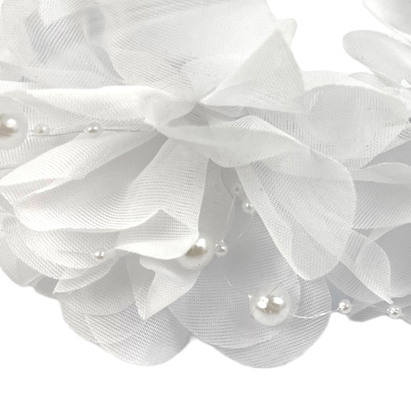 Biały wianek opaska Kwiaty Kwiatki