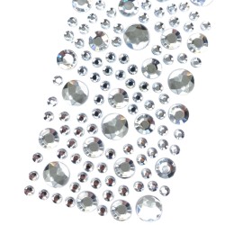 Cyrkonie samoprzylepne srebrne 80 szt w blistrze